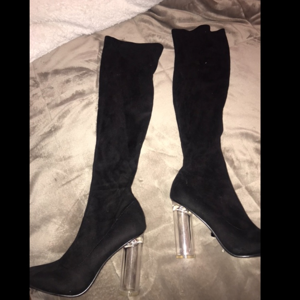 Heel thigh high boots